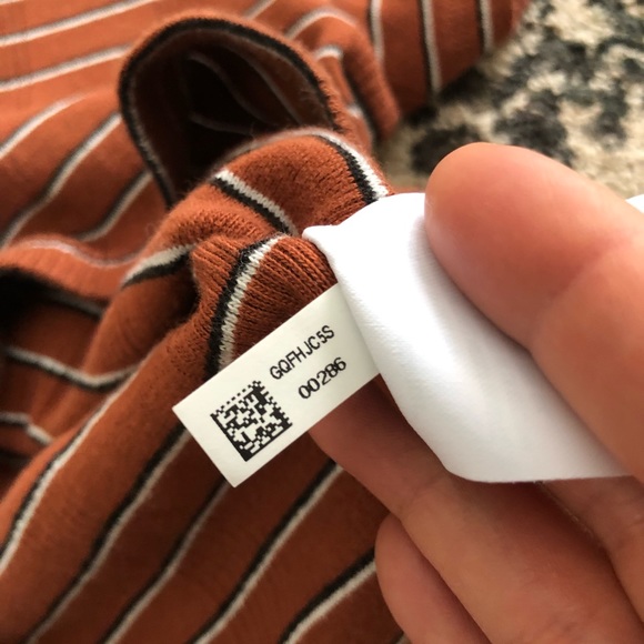 AE striped short sleeve crop top XL - Picture 5 of 7